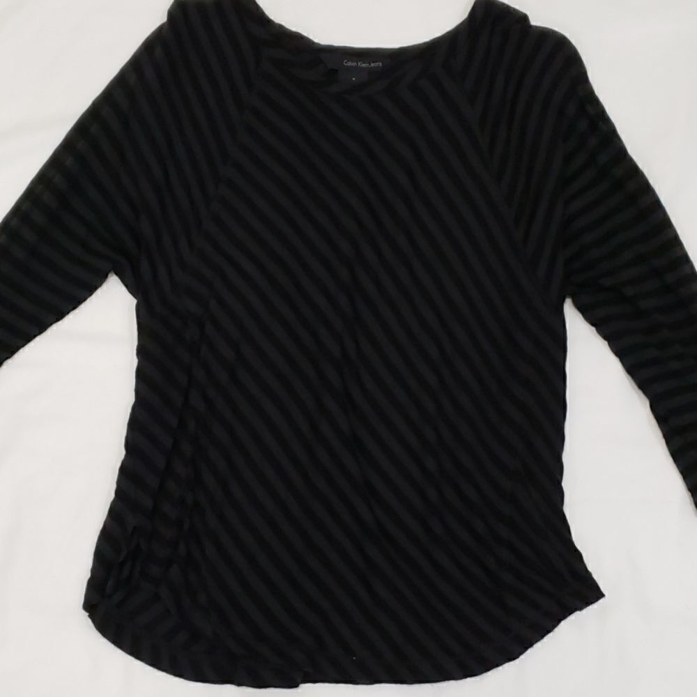 Calvin Klein black on black stripe top